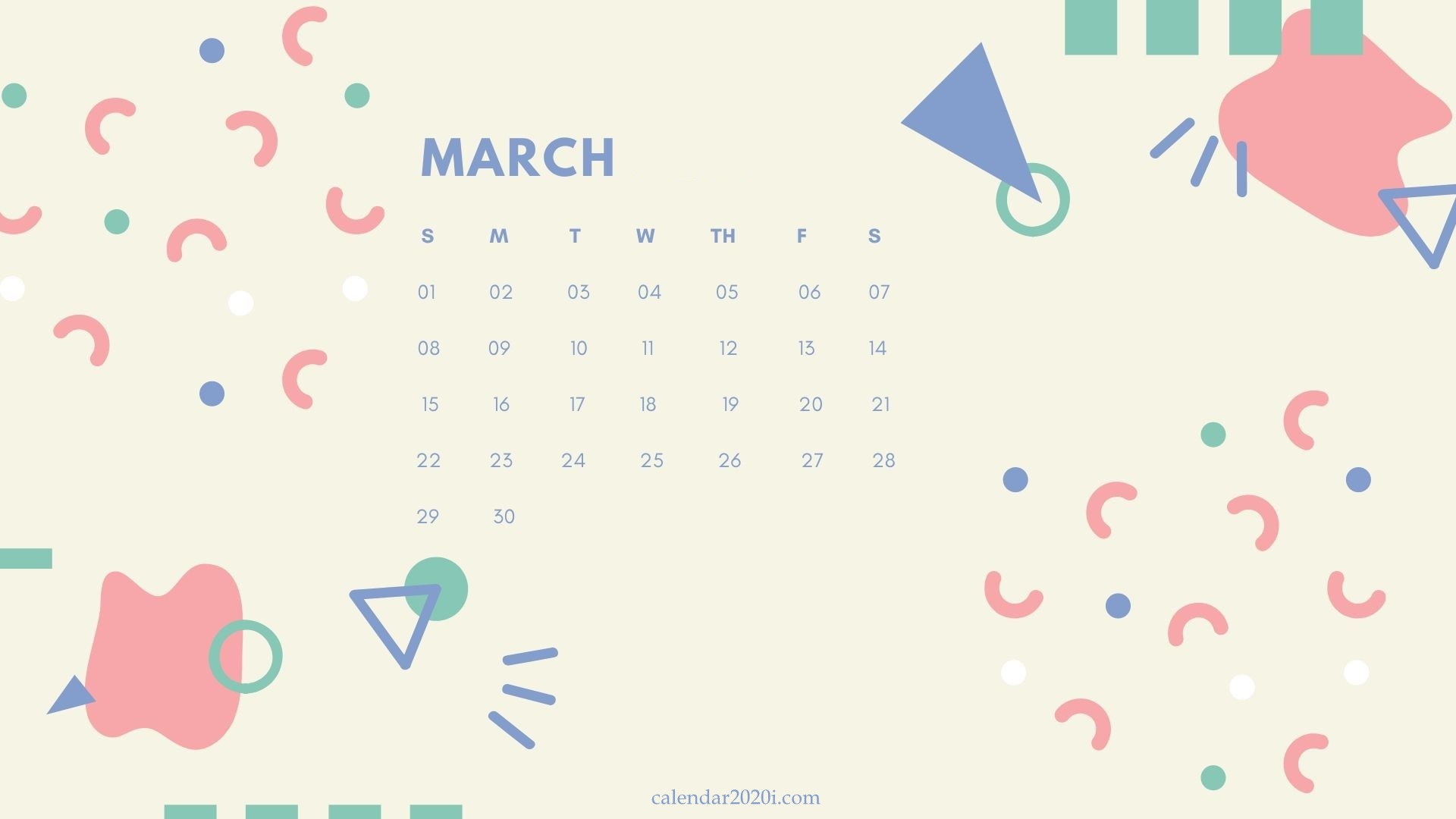 Desktop Monthly Calendar