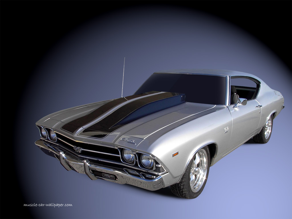 1969 Chevelle SS Wallpaper   Silver Coupe   Left Front View