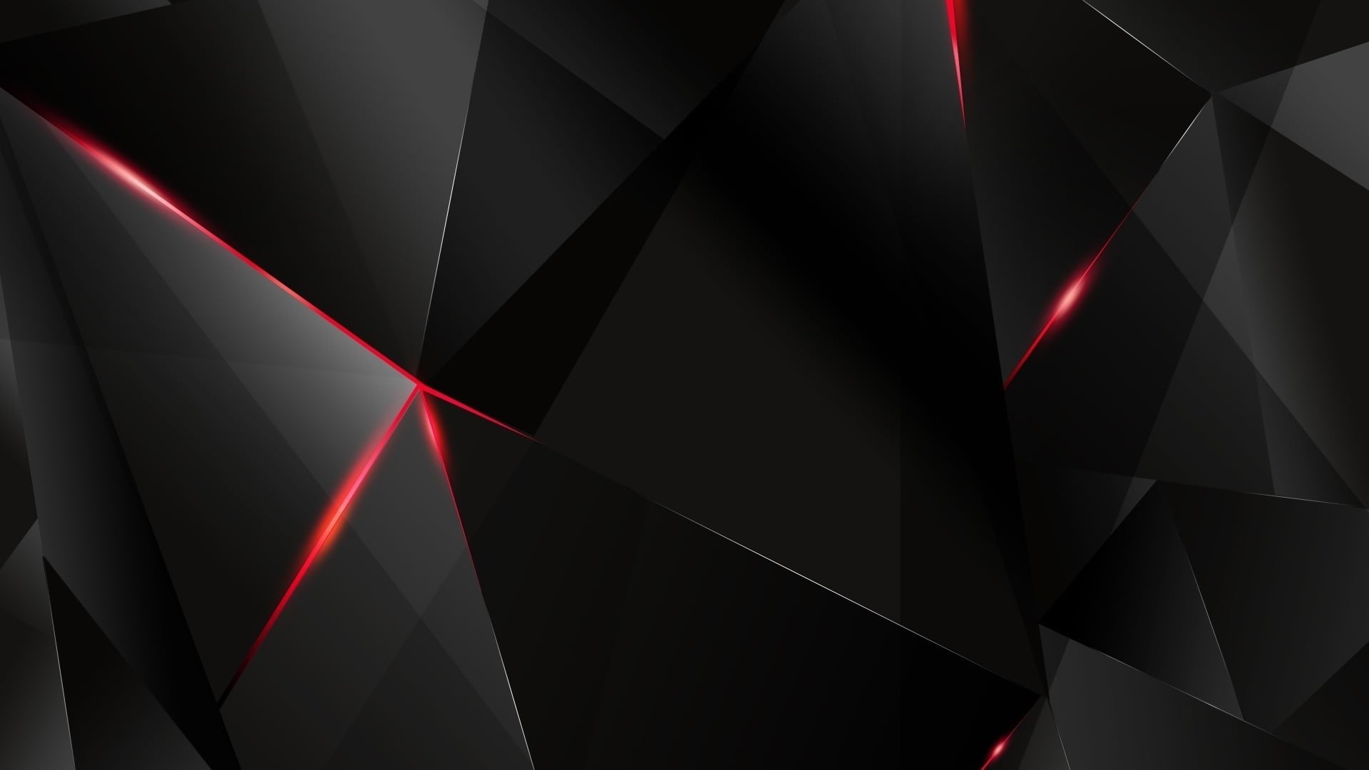 Abstract black geometric background with red highlights, suitable for a cool dark wallpaper