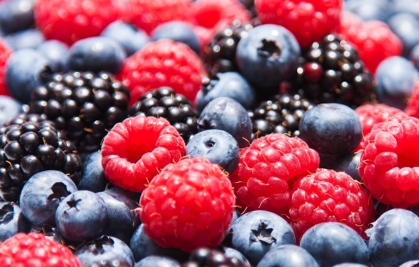 Wallpaper Berries Raspberry Blueberries Strawberry Blackberry