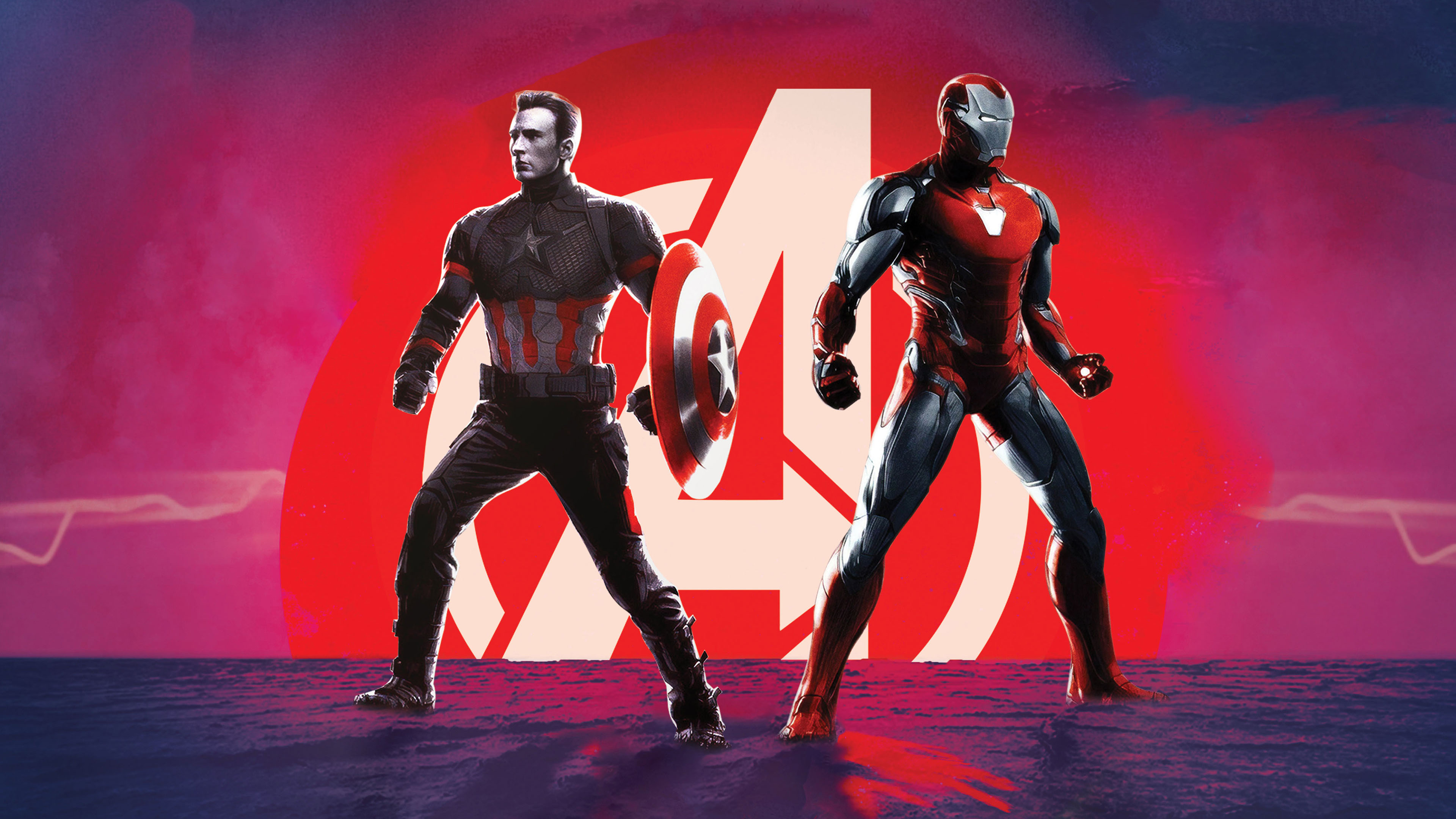 Captain America Iron Man In Avengers Endgame 4k Wallpaper