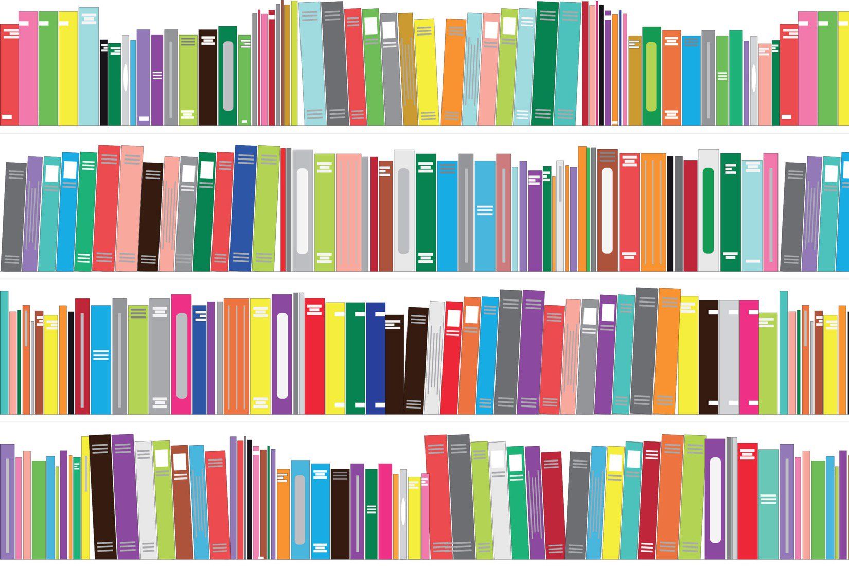 Bright Bookcase Mural Custom Made To Suit Your Wall Size By The Uk S No Wallpaper