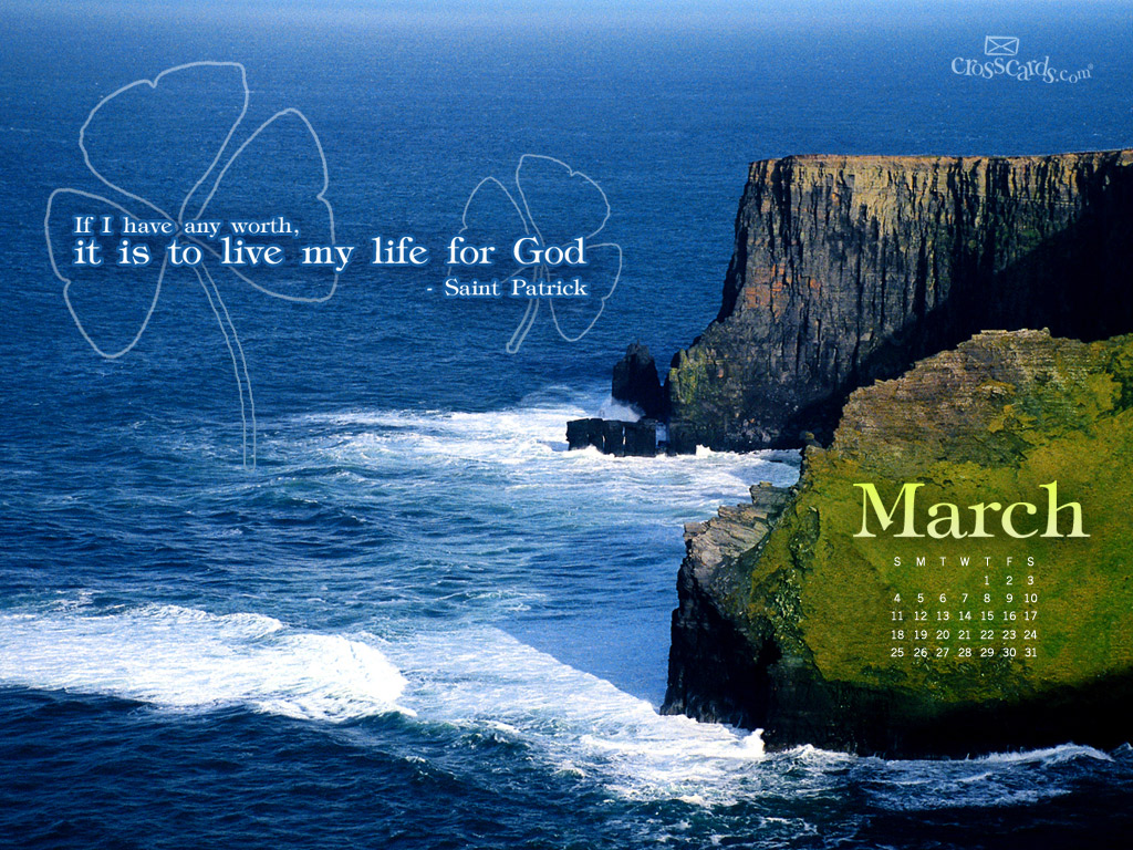 St Patrick Desktop Calendar Monthly Calendars Wallpaper