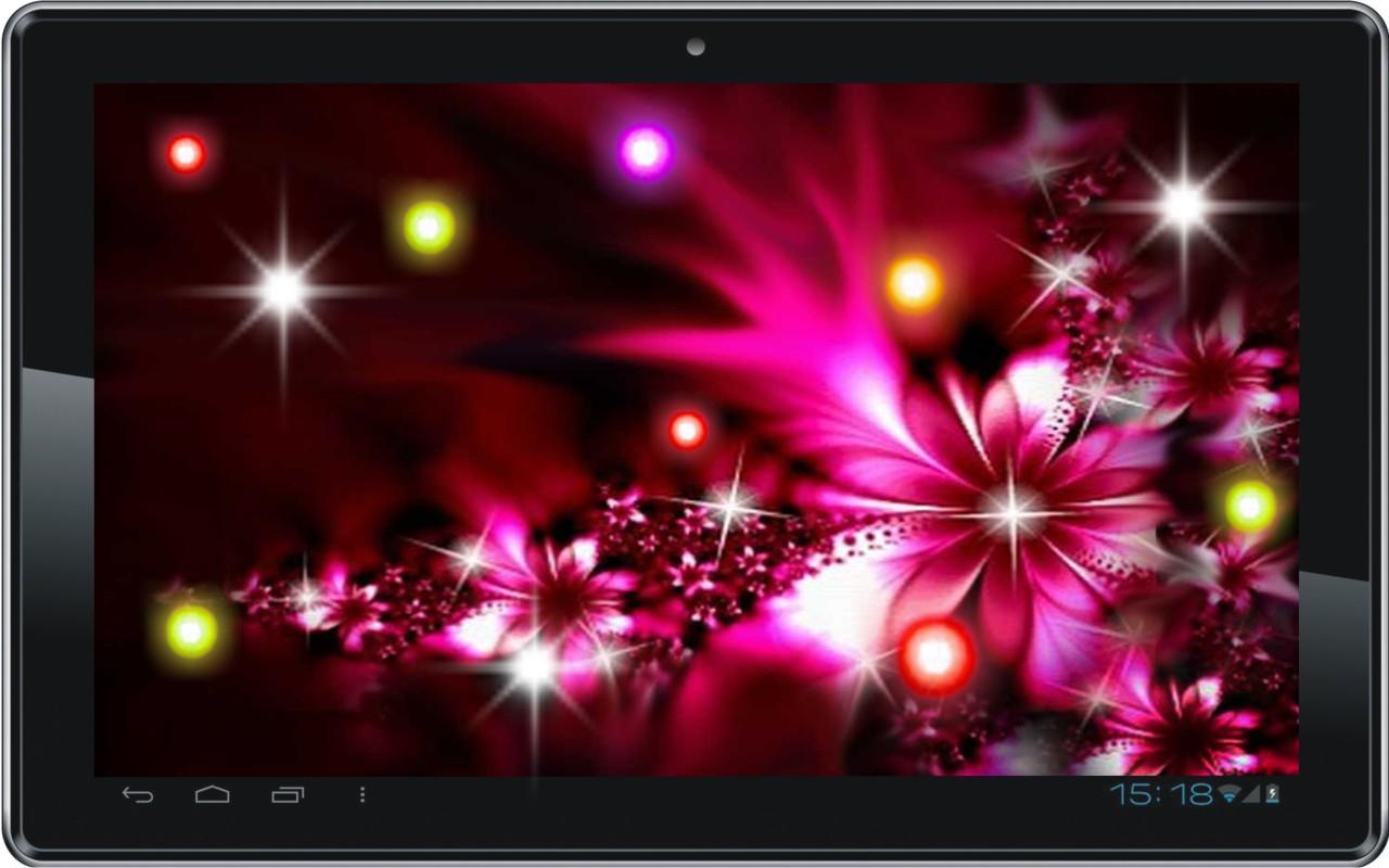 Neon Flowers HD Live Wallpaper Screenshot
