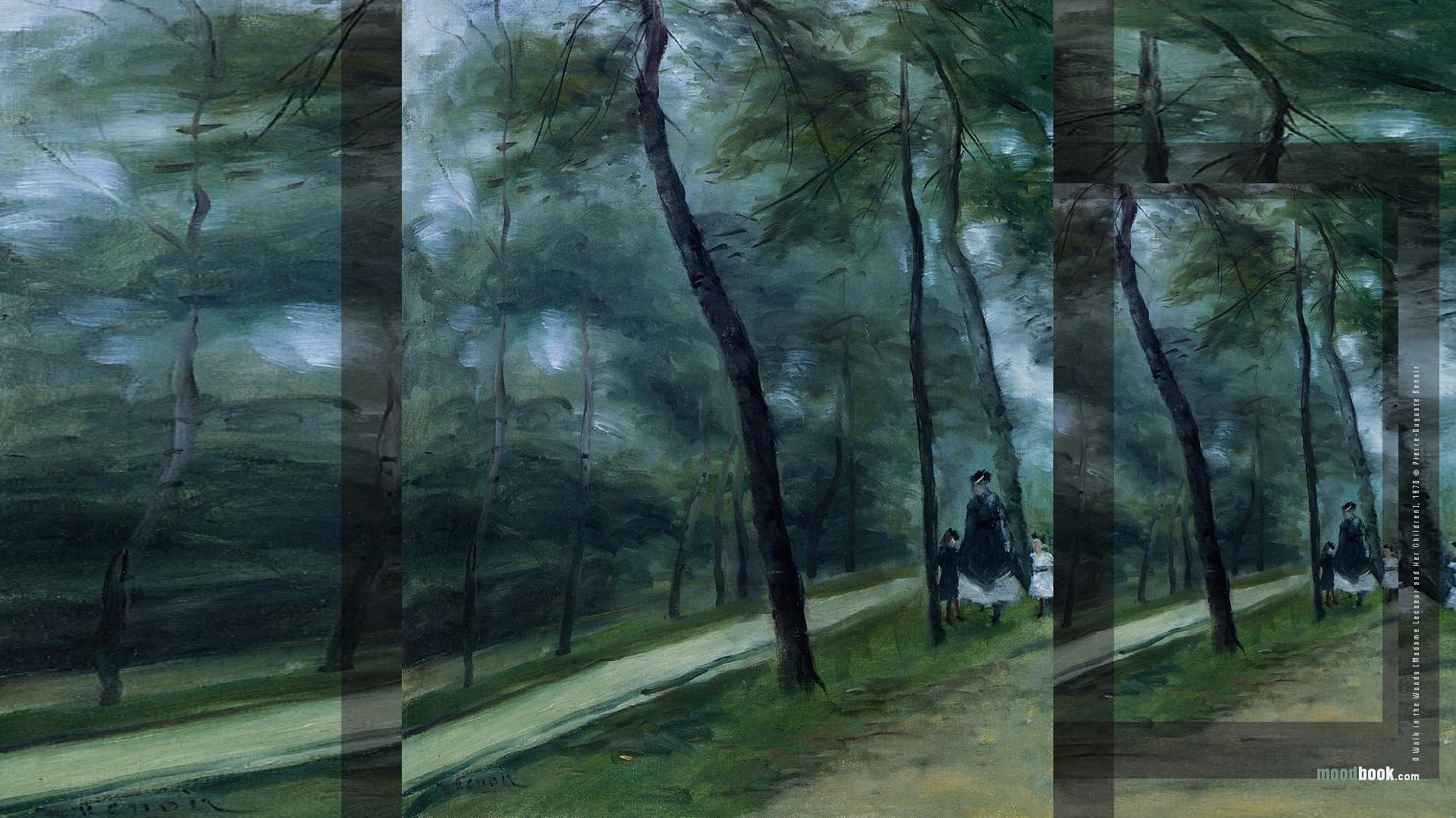 Pierre Auguste Renoir A Walk In The Woods Madame Lecoeur Wallpaper Jpg