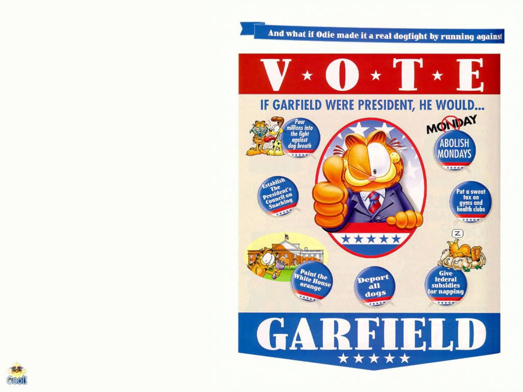 Vote Garfield Cartoons Wallpaper Picture