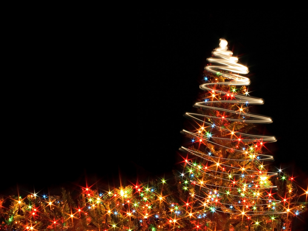 Christmas Wallpaper Crazy Chrsitmas Tree With Lights