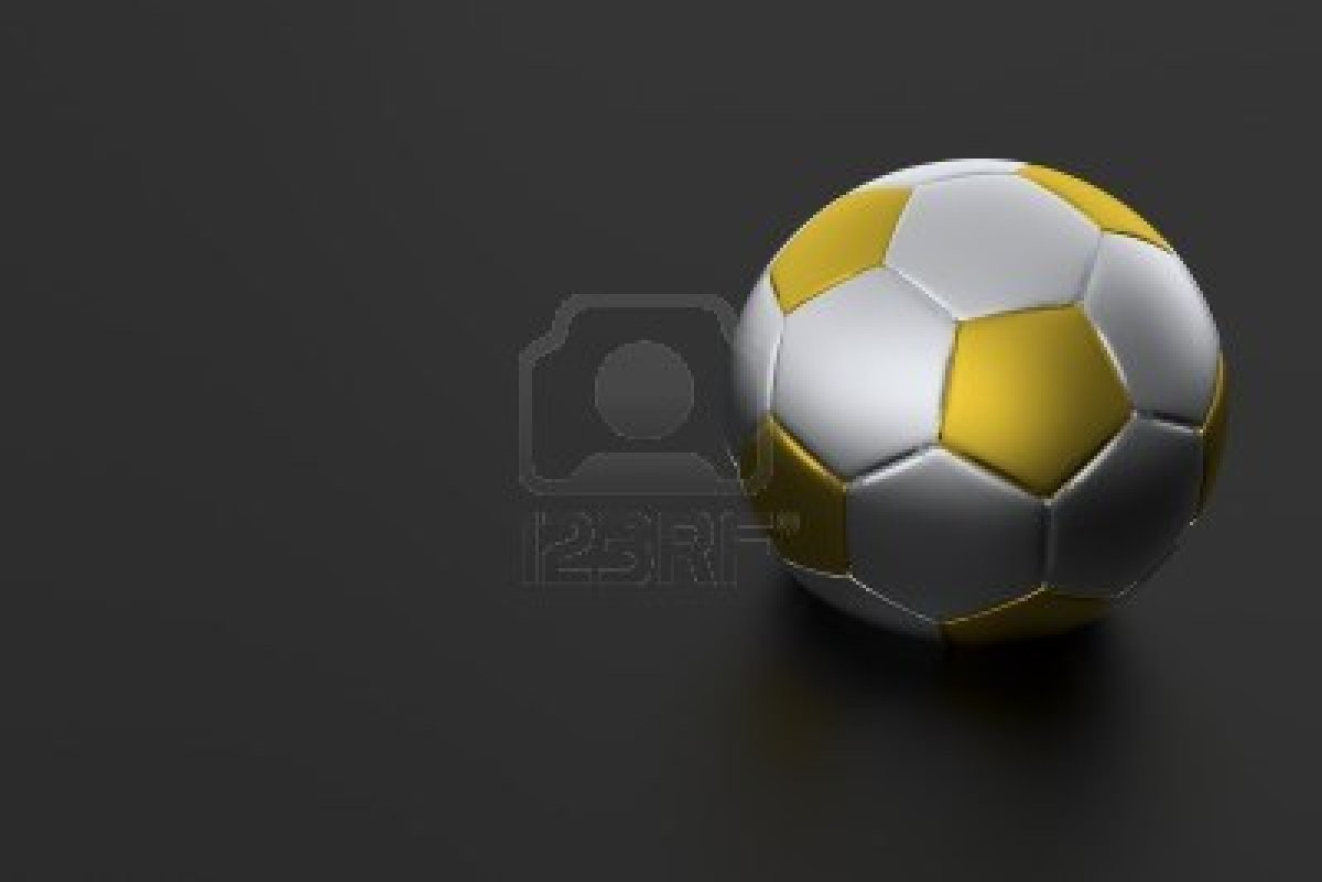 Cool Dark Soccer Background With Solver Gold Ball Euro Football