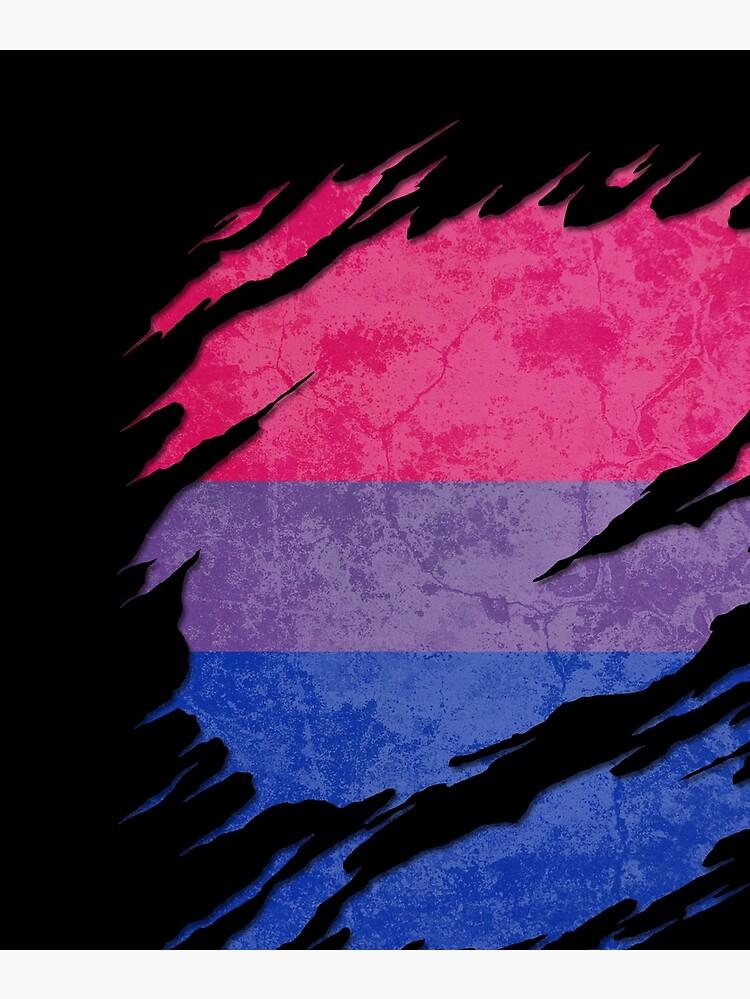 Bisexual Pride Flag Ripped Reveal Poster By Patrick