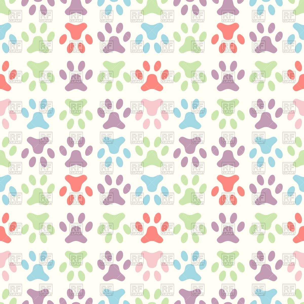 Colorful Paw Print Background Image