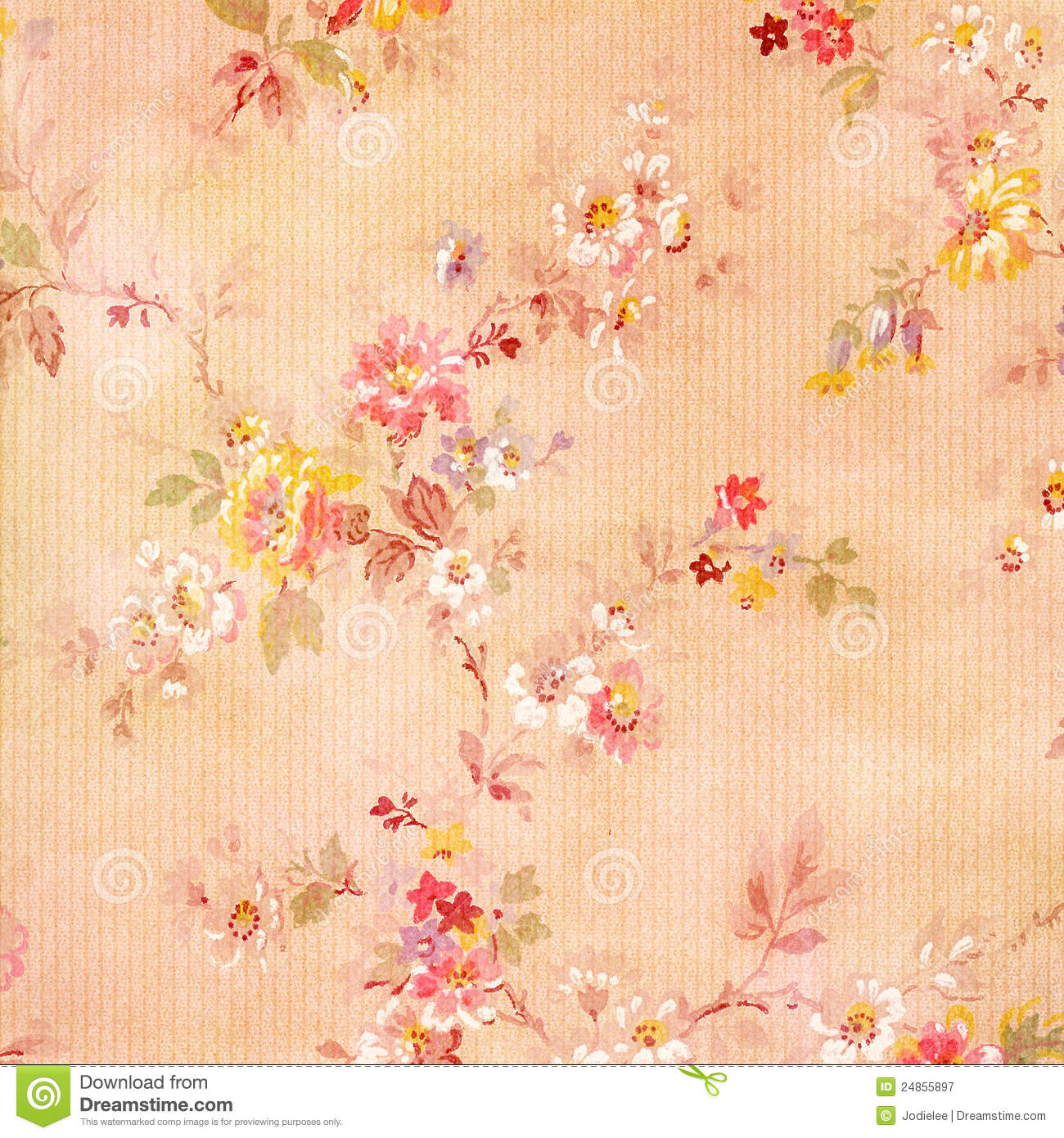 Pink Floral Vintage Wallpaper Shabby Chic Vi