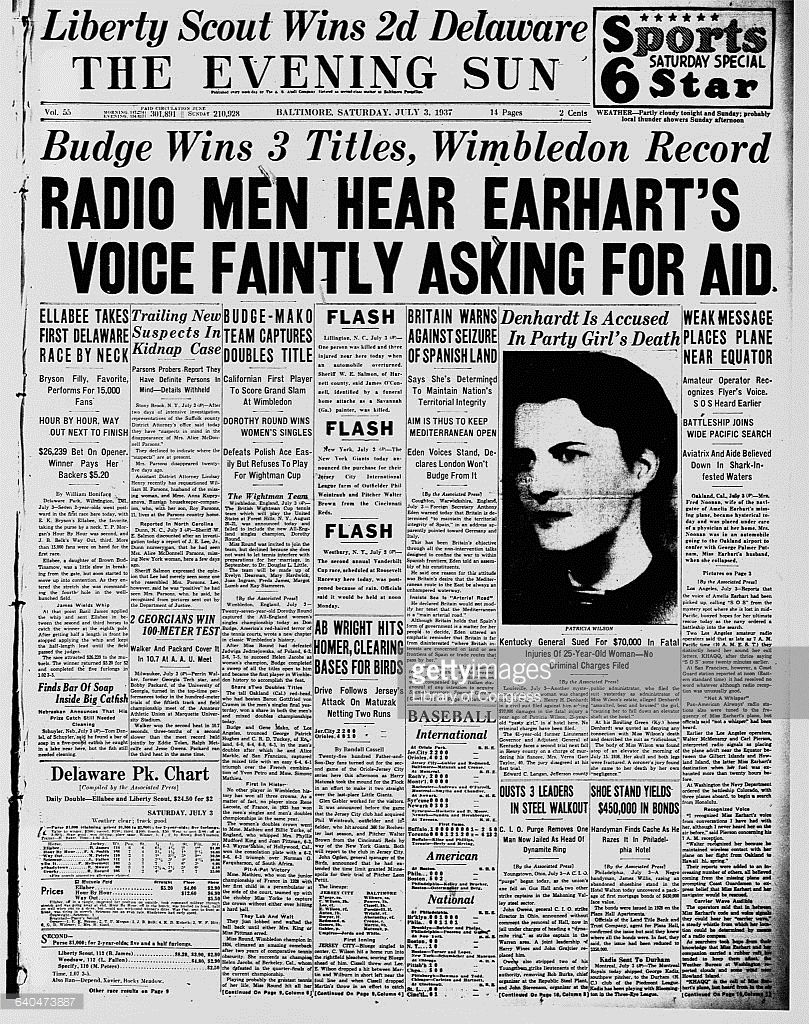 Image Result For 1930s Newspaper Amelia Earhart Missing Last
