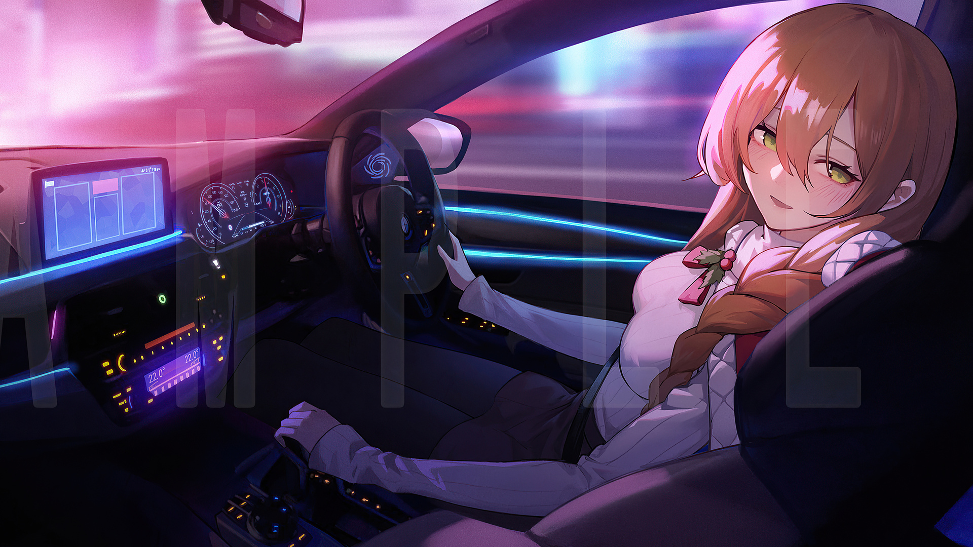 Anime Girl Relaxing Ride 4k Laptop Full HD 1080p Wallpaper Image