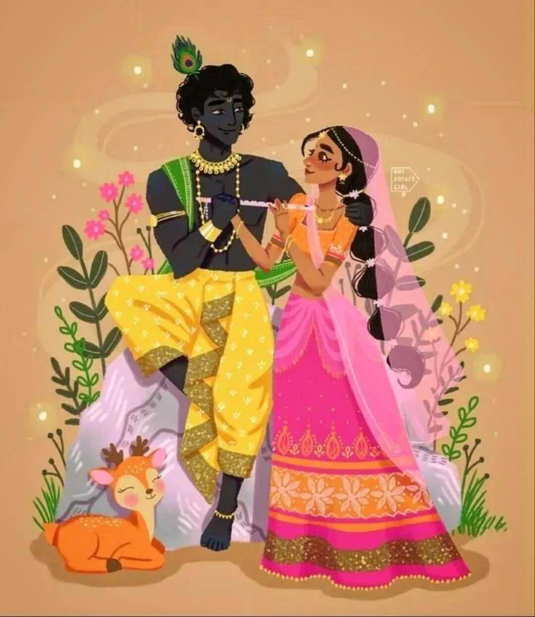 Cute Radha Krishna Wallpaper