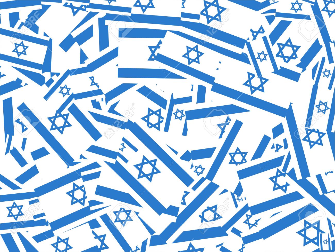 Jumbled Up Israeli Flag Wallpaper Background Design Stock Photo