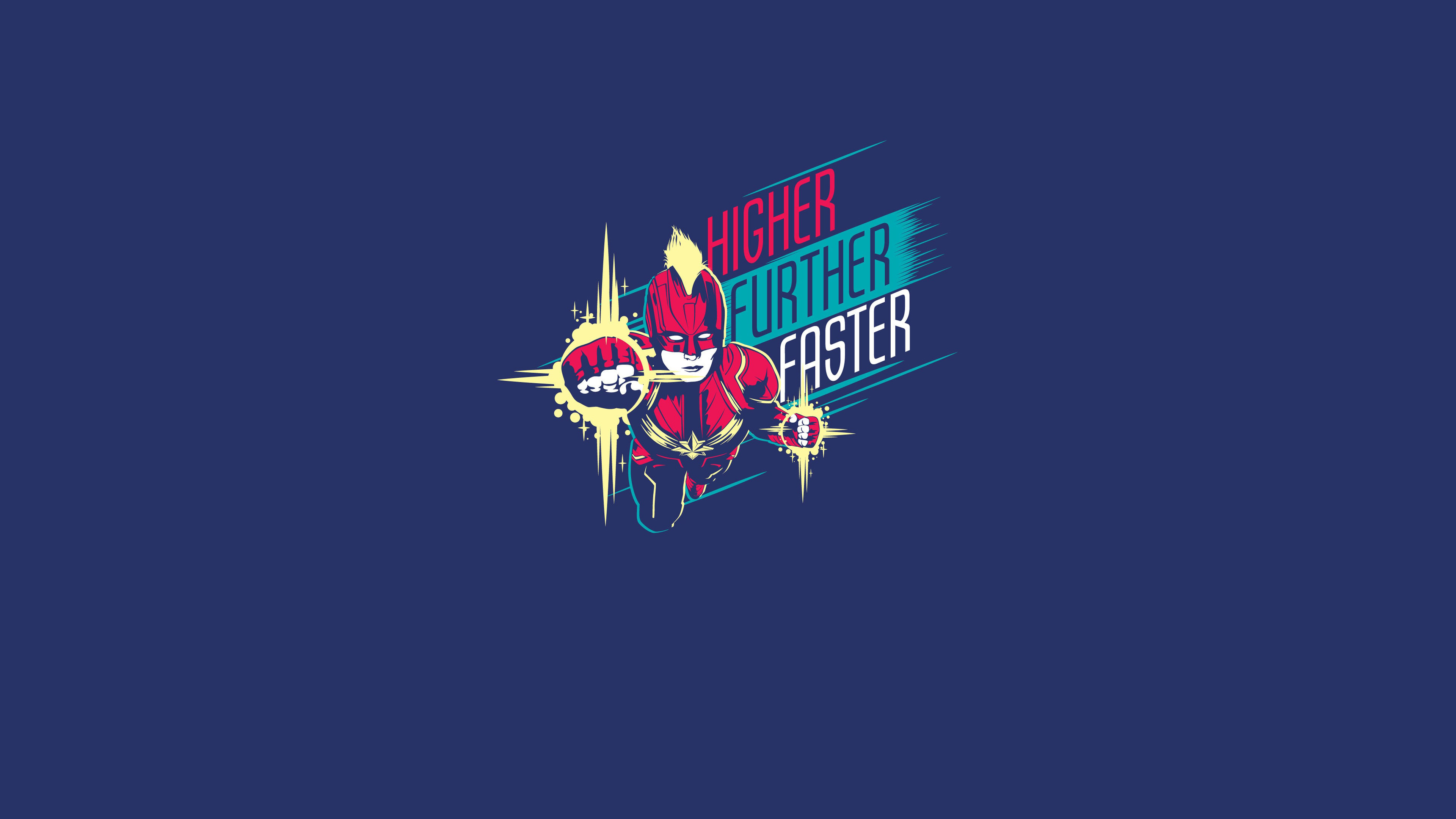 Higher Further Faster Minimal Captain Marvel Wallpaper HD