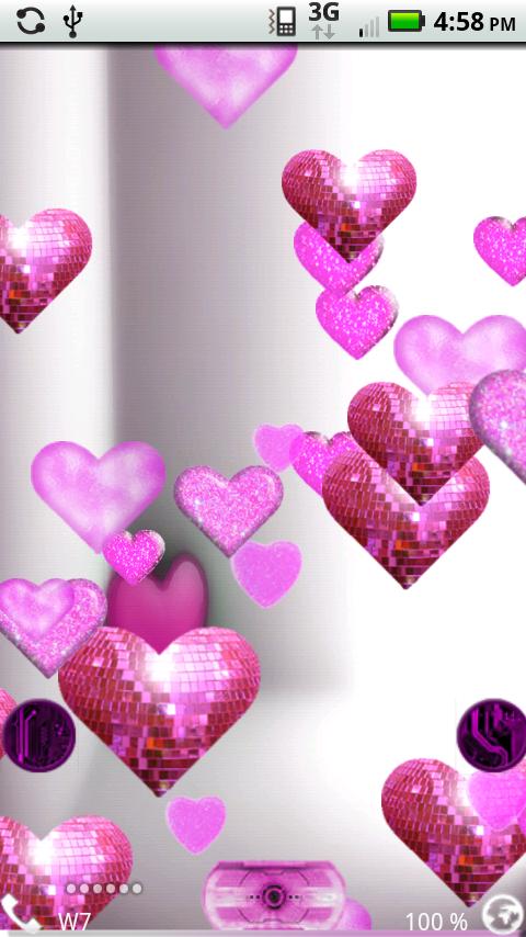 Pink Sparkle Hearts Live Wallpaper For Android And