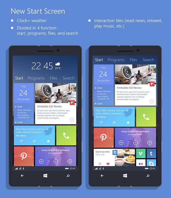 Start Screen And Interactive Tiles Show Up In Windows Phone Concept