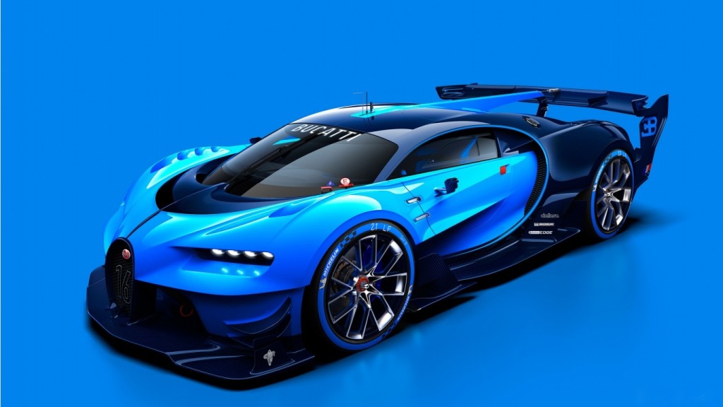 Bugatti Blue Vision Desktop Car HD Wallpaper