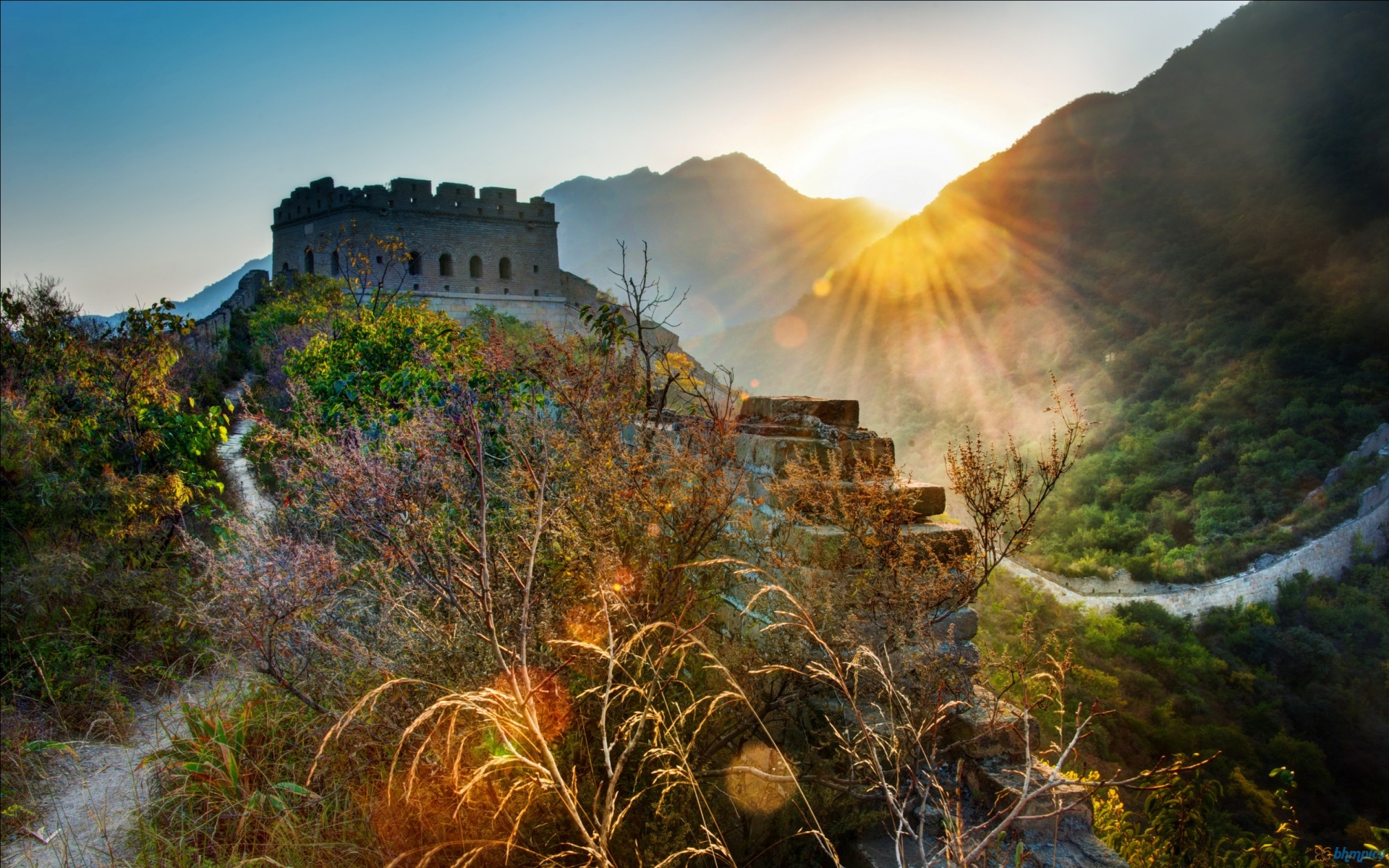Great Wall Of China Sunset Wallpaper HD