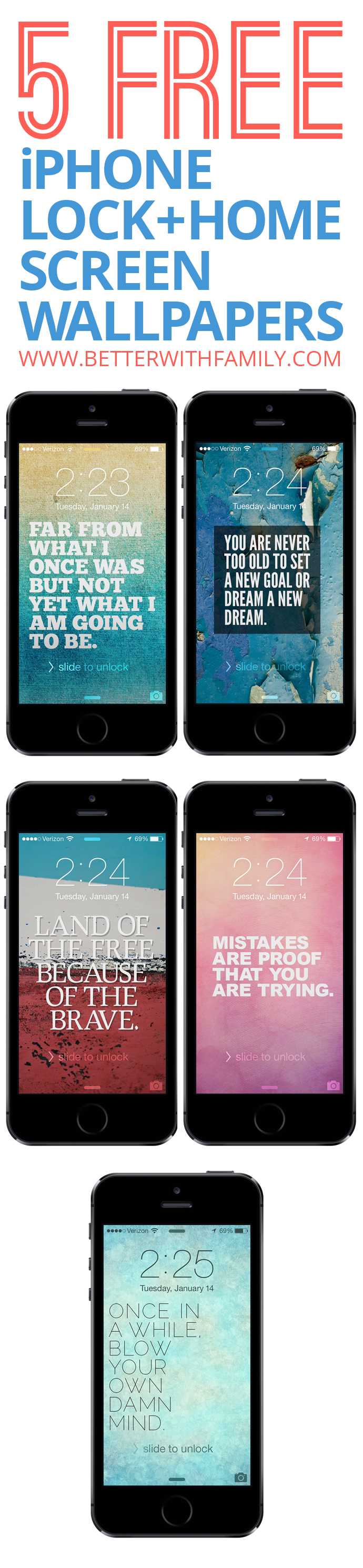 Free iPhone Lock and Home Screen Wallpapers   Better with Family