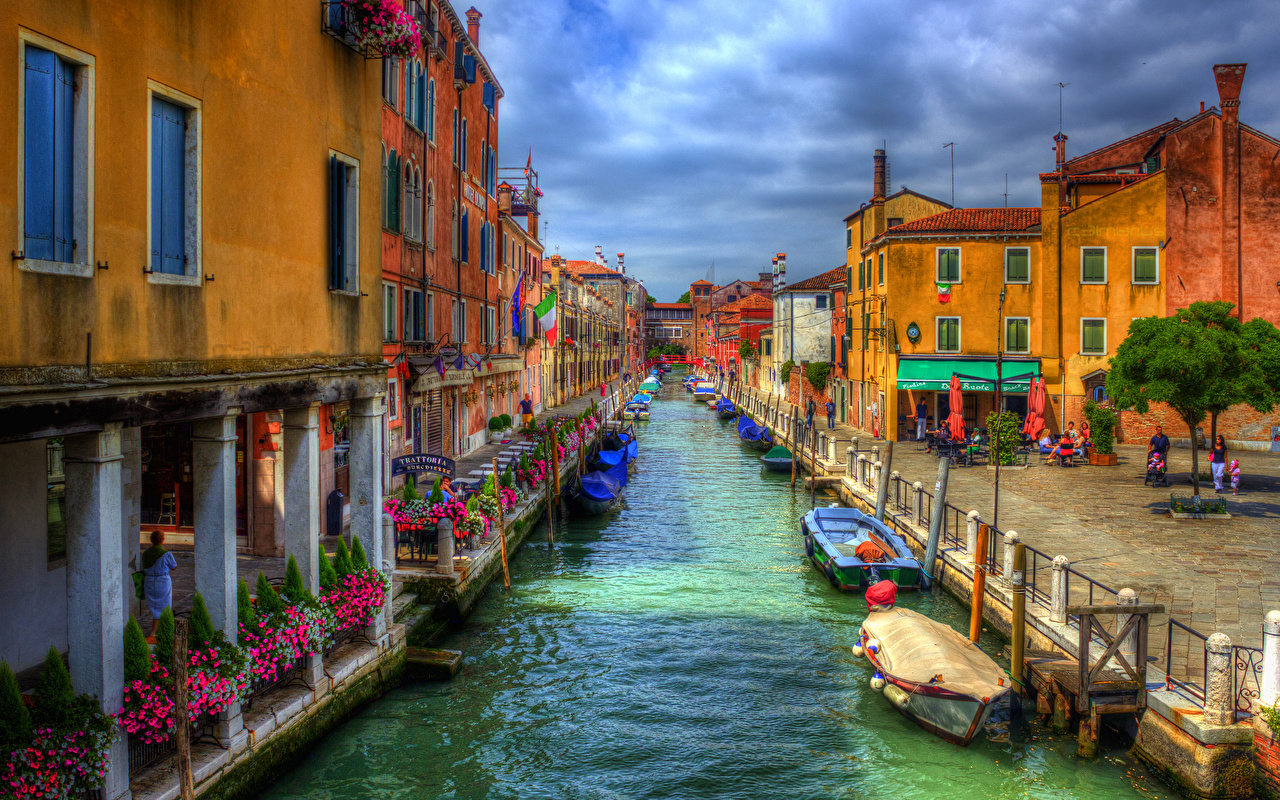 Pictures Venice Italy HDri Canal Street Cities Houses