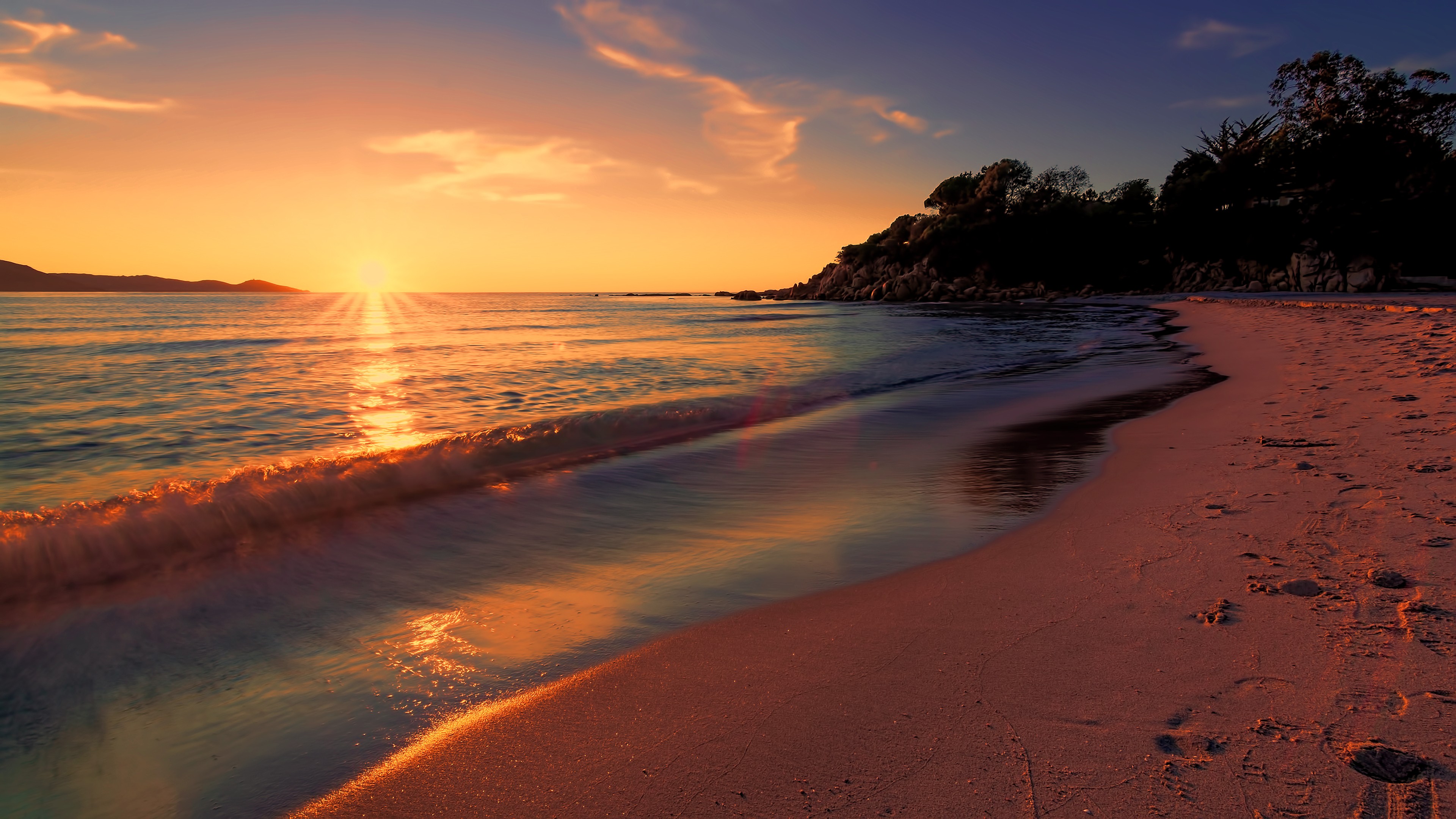Nature Sunlight Sunset Beach Long Exposure Sea Wallpaper