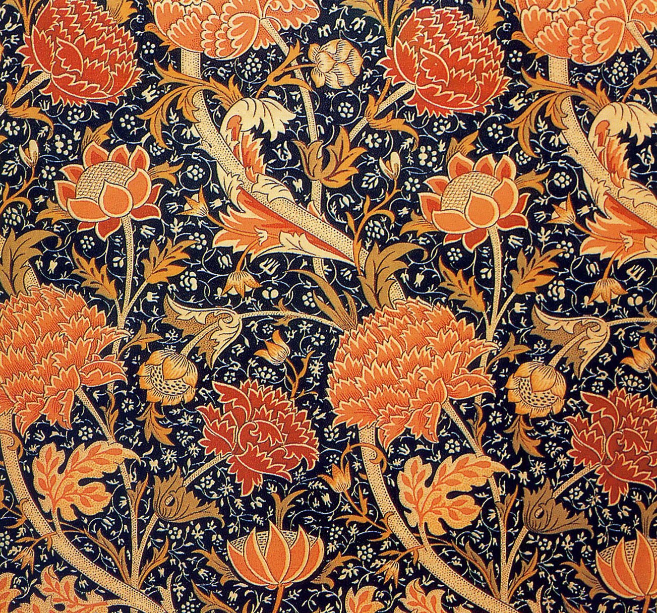 Cray Furnishing Fabric Daffodil Wallpaper Late C19th Isaphan
