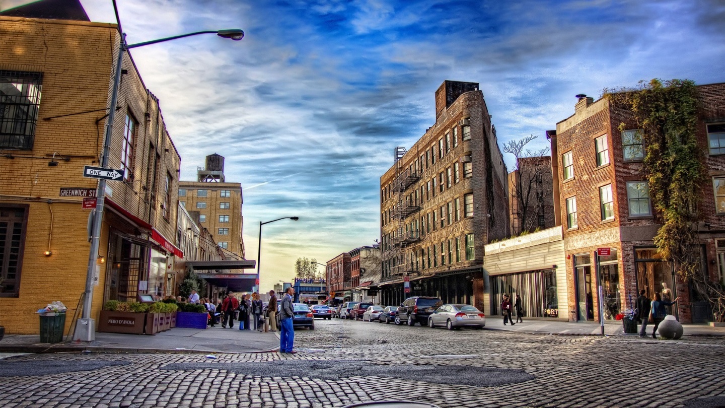 Lovely Street In Greenwich Village Manhattan HDr HD Wallpaper