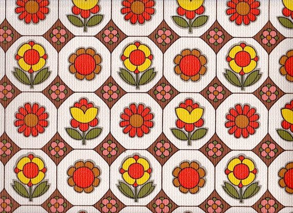 Vintage Wallpaper Fabric Prints Flower Patterns