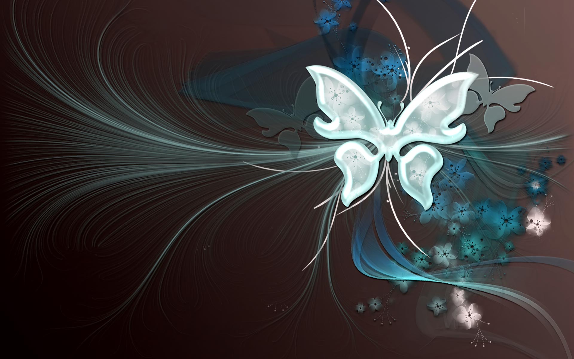Abstract Art Butterflies Wallpaper