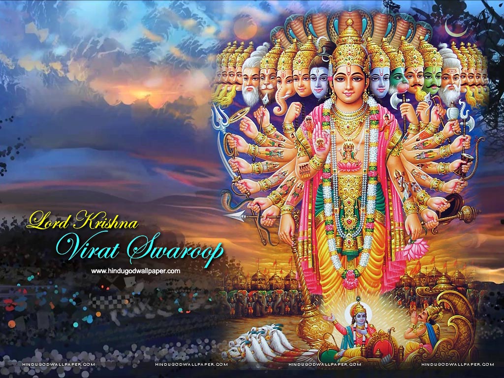 Lord Krishna Virat Swaroop Wallpaper