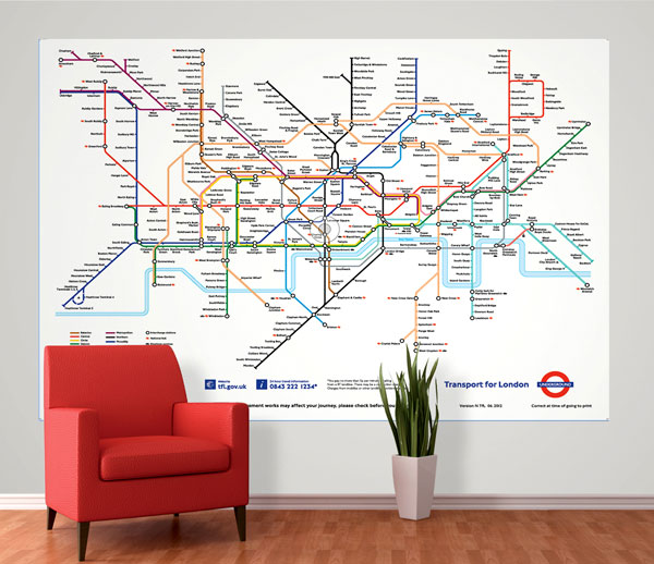 Wallpaper Mural London Underground Map Stanfords