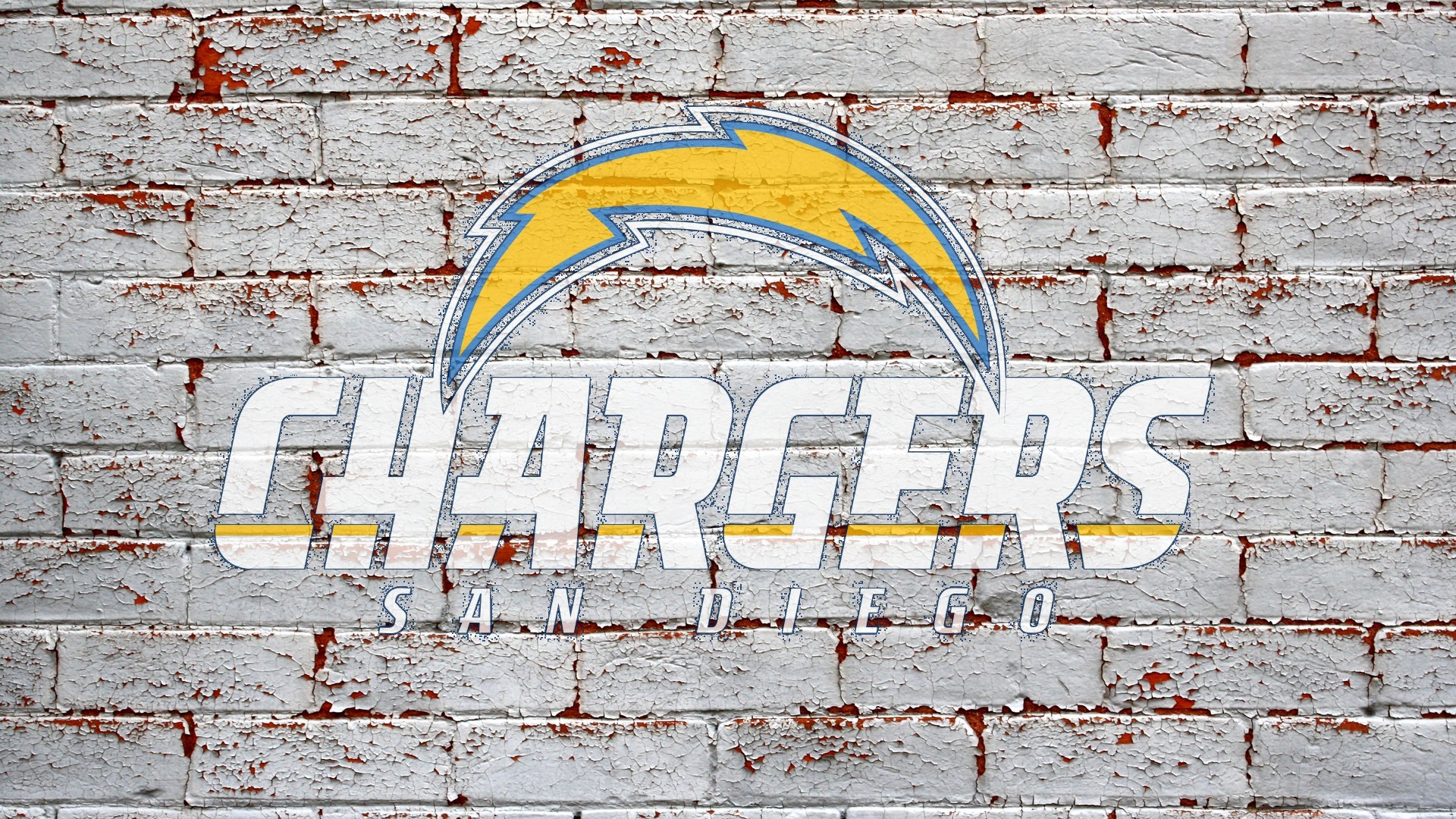 San Diego Chargers Logo On Grey Brick Wall HD Nfl
