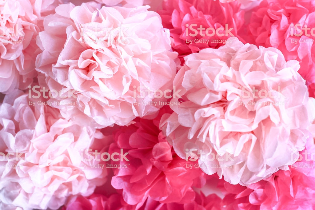 Red Metallic Pom Poms On White Background Stock Photo - Download