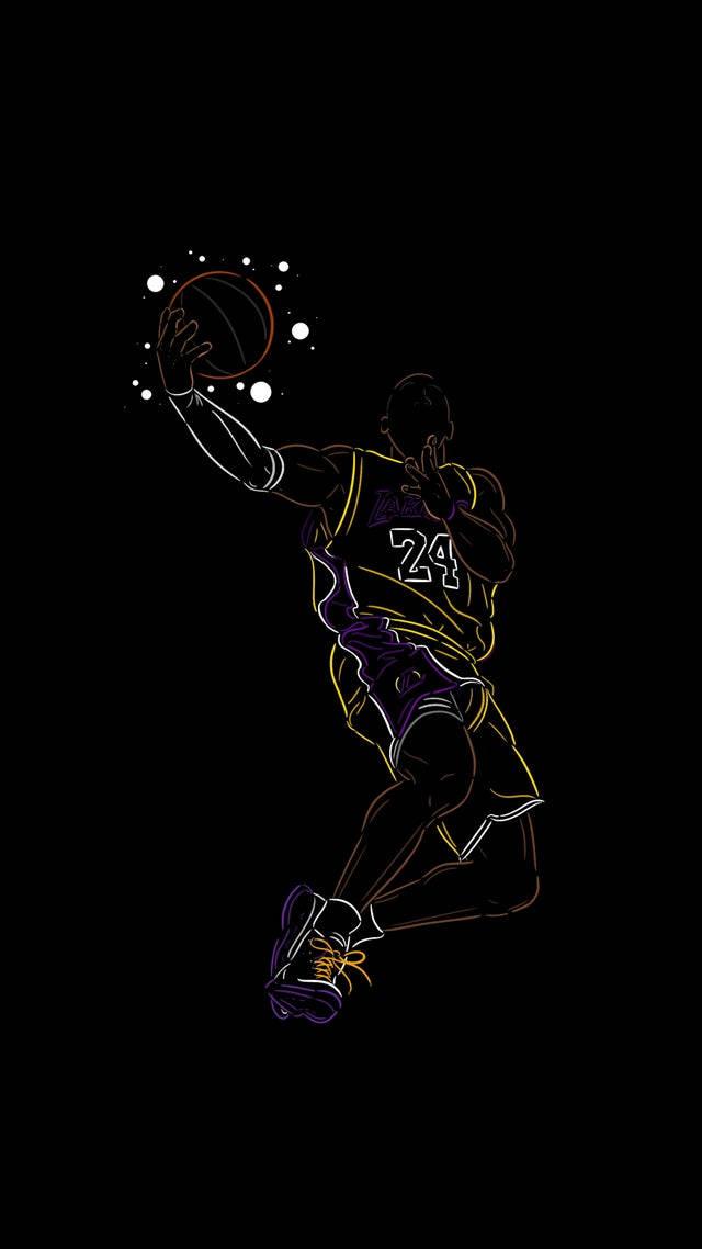 Aesthetic Kobe Bryant Shooting Position Artwork Wallpaper