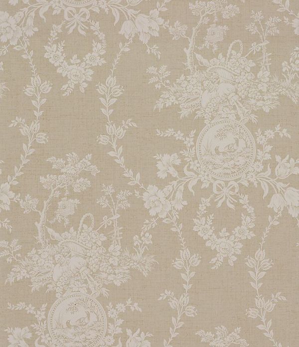 Toile Linen Waverly Fabrics Wallpaper