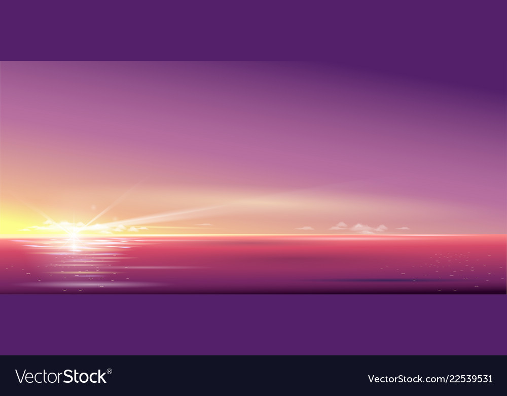 Background beautiful sunset over the sea Vector Image
