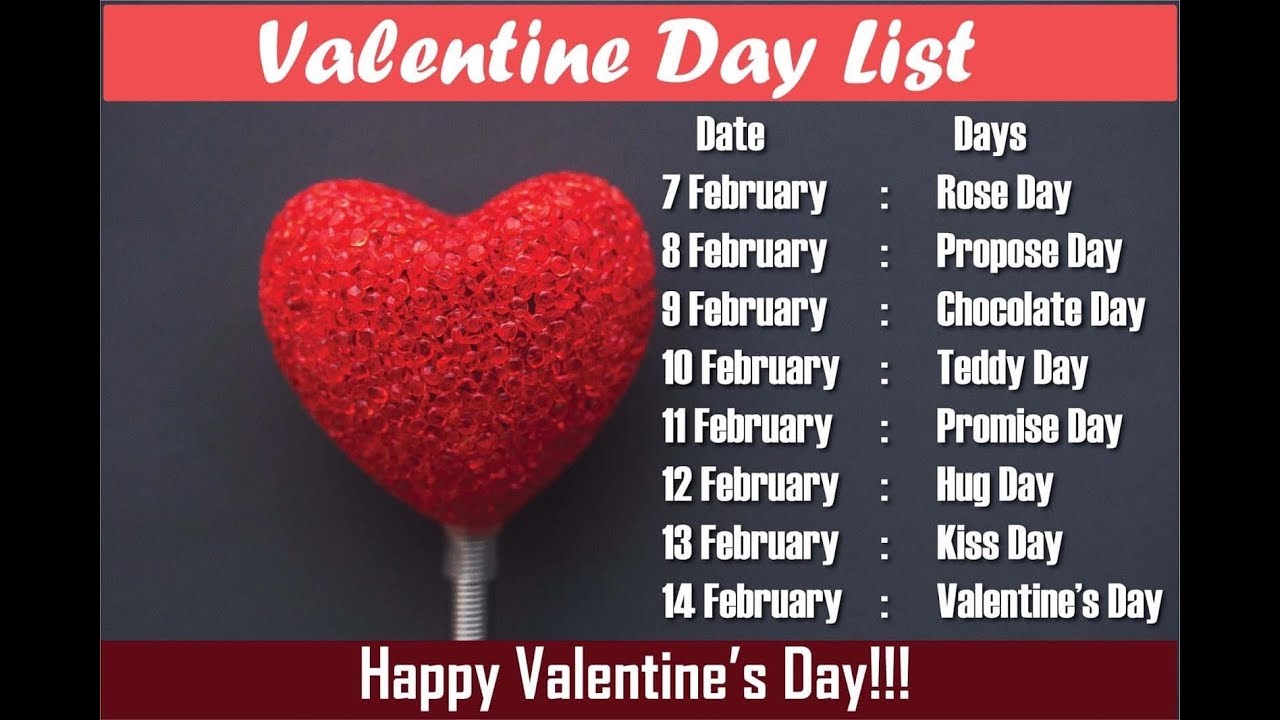 Valentine Week Day List All Days Image