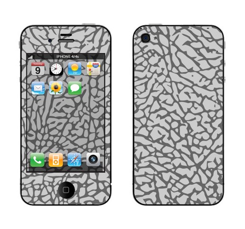 Apple iPhone 4s Skin Wrap Air Jordan Elephant Cement Print