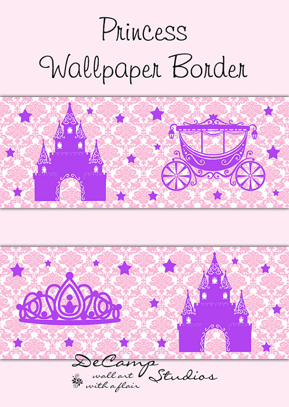 🔥 Free download PRINCESS PINK PURPLE Damask Wallpaper Border Wall Decals Baby Girl [570x803] for