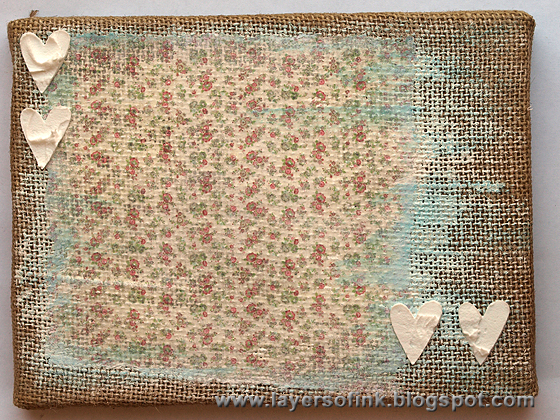 Blank Burlap And Lace Background Blue On The