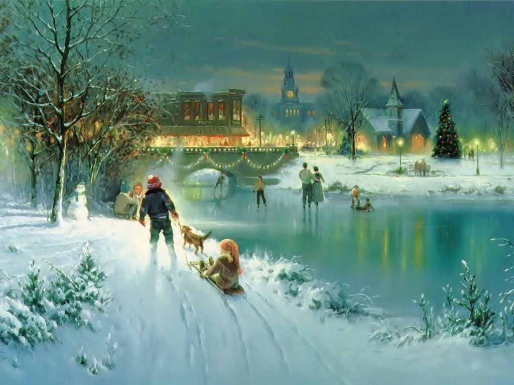 Christmas Scene Vintage Most Beautiful Paintings