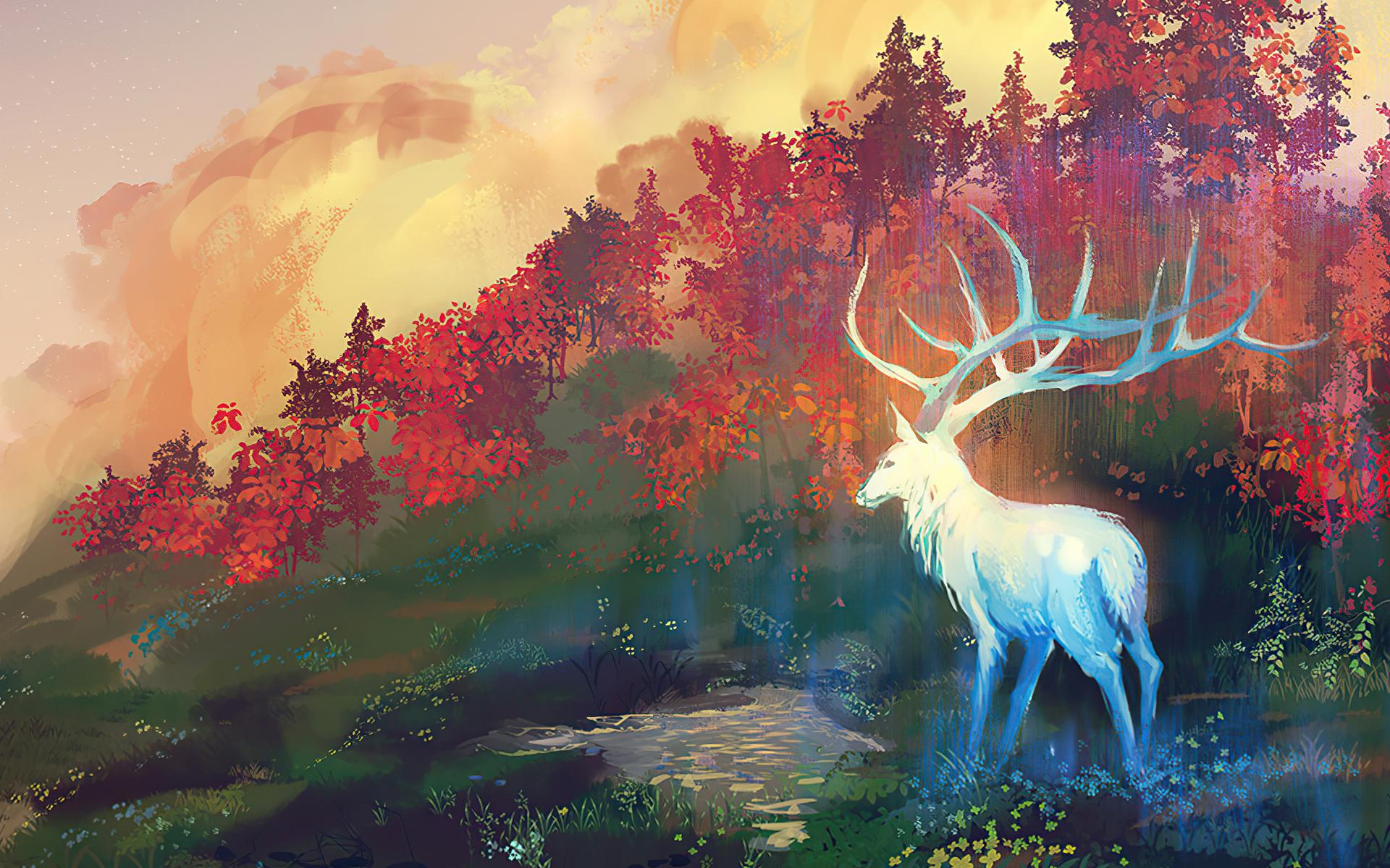 Fantasy Deer HD Wallpaper By Yuumei