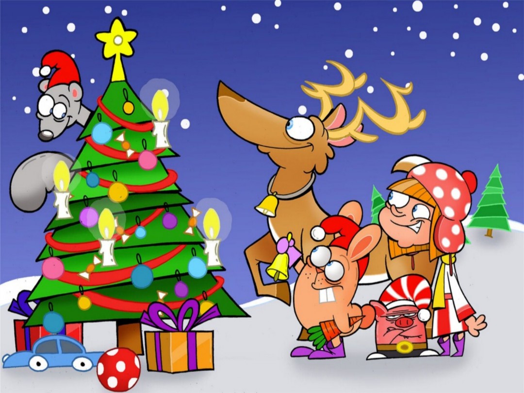 Funny Christmas Cartoon High Resolution Wallpaper