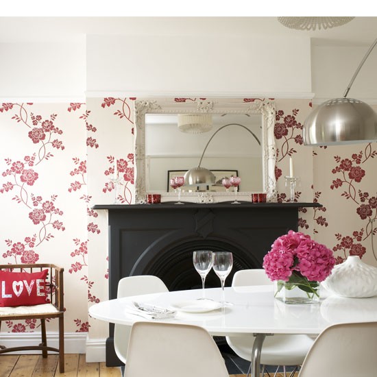 wallpaper ideas for dining room Floral dining room Dining 550x550