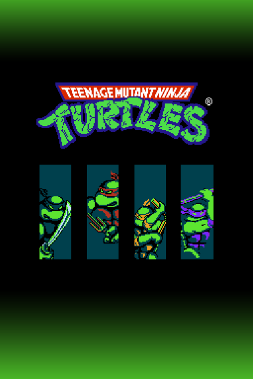 An iPhone wallpaper for the 8 bit NES video game Teenage Mutant Ninja