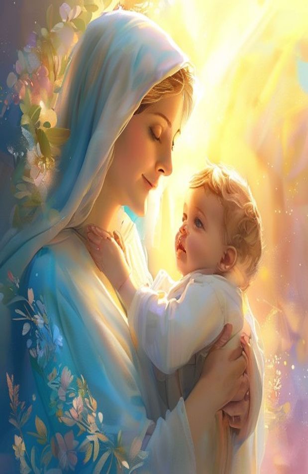 Mother Mary With Baby Jesus Wallpaper