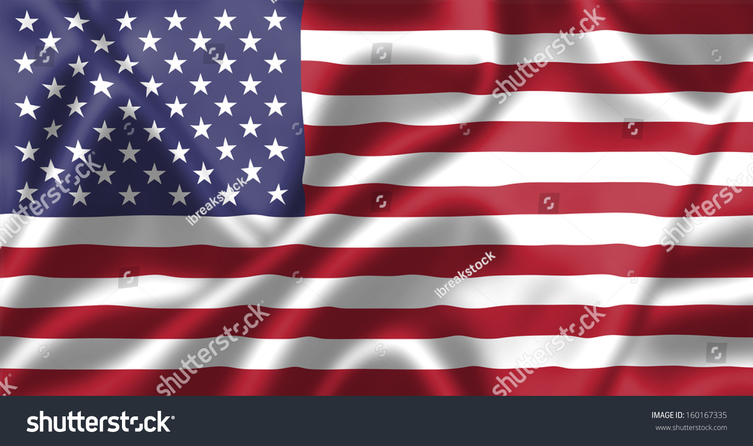 United States Flag Blowing Wind Background Stock