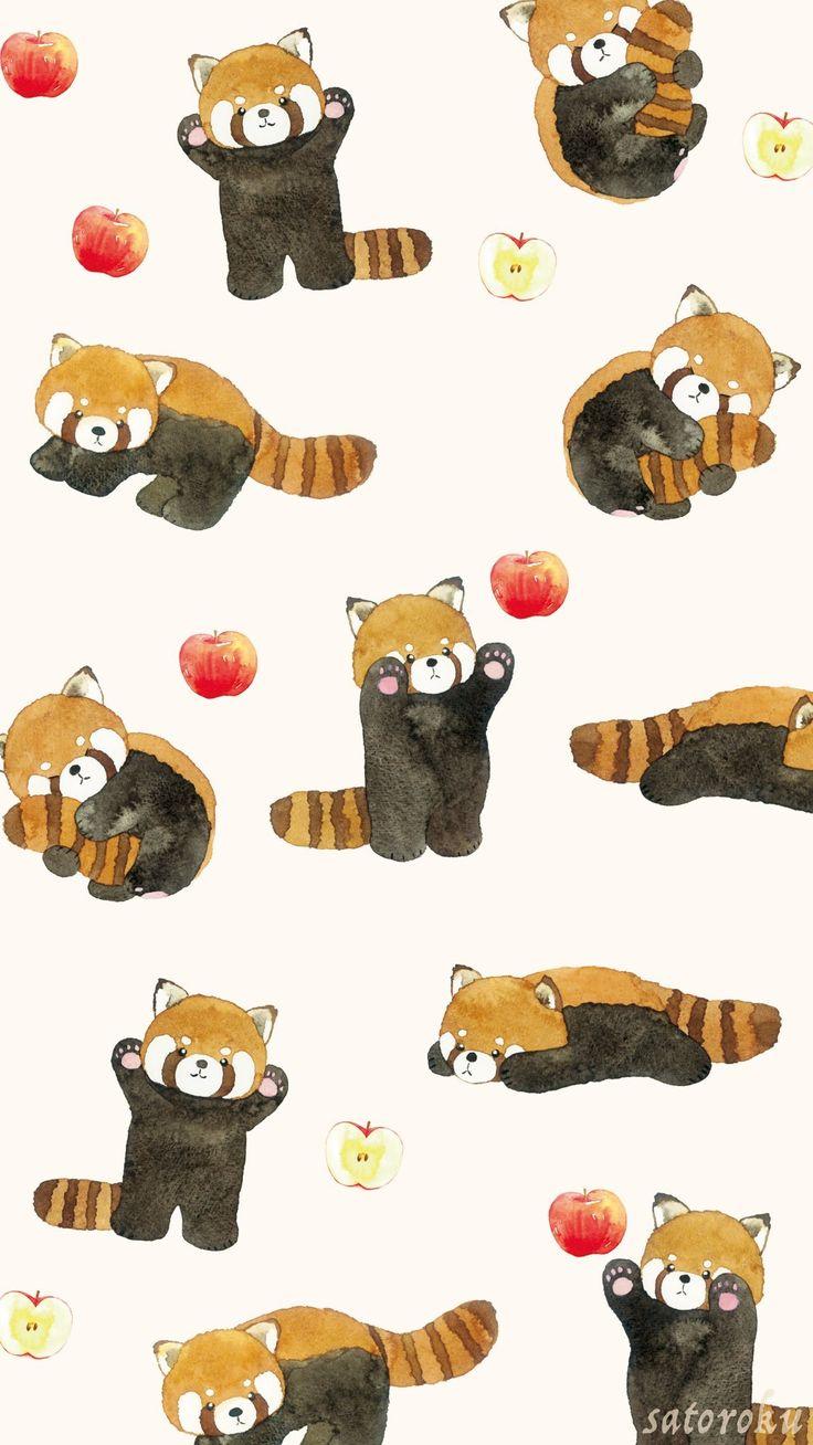 Lemon On Red Panda Cute Wallpaper Drawings